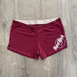 vintage Hard Rock Cafe burgundy shorts